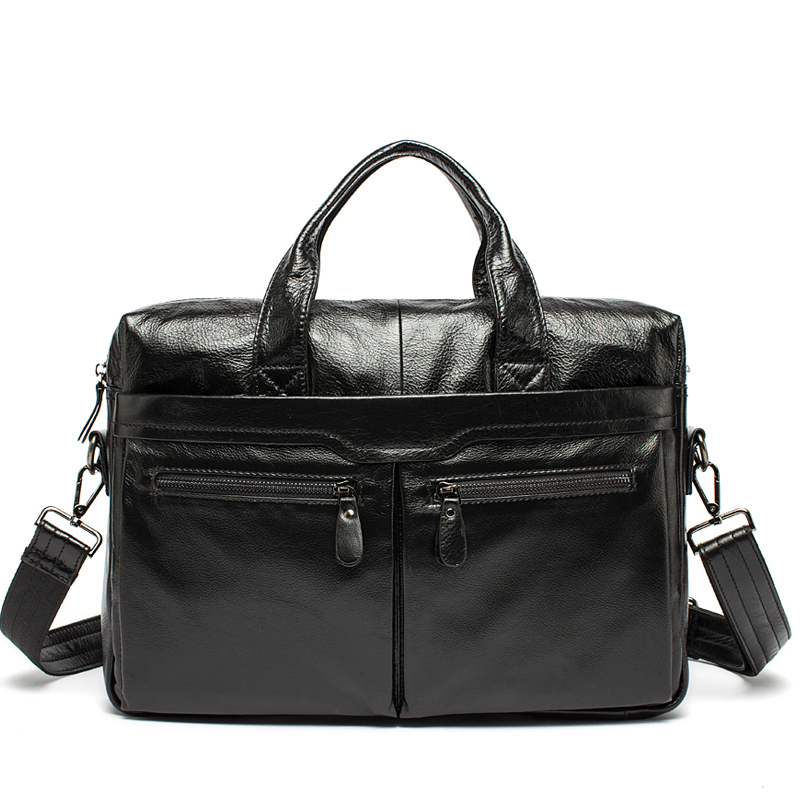 Genuine Leather Business Briefcase Shoulder Bag for Men HisHerWear