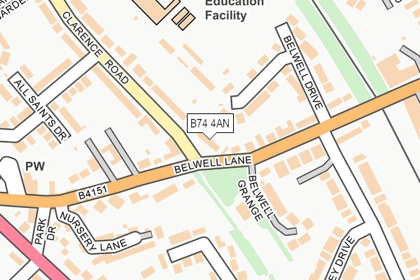 B74 4AN maps, stats, and open data