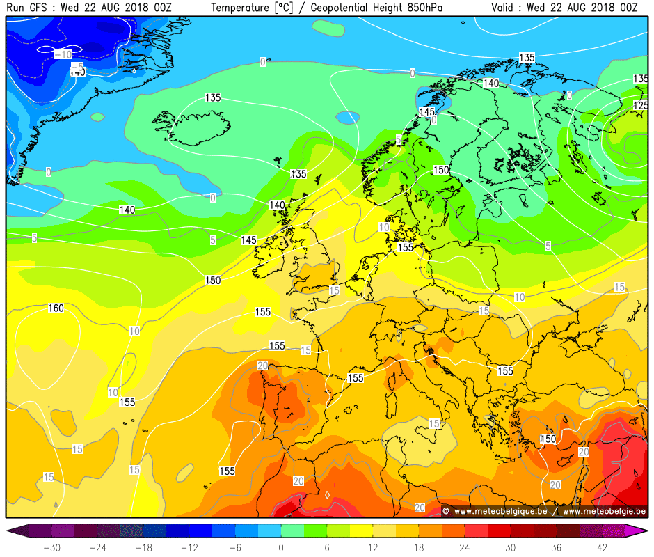 Météo en Belgique Résumé août 2018