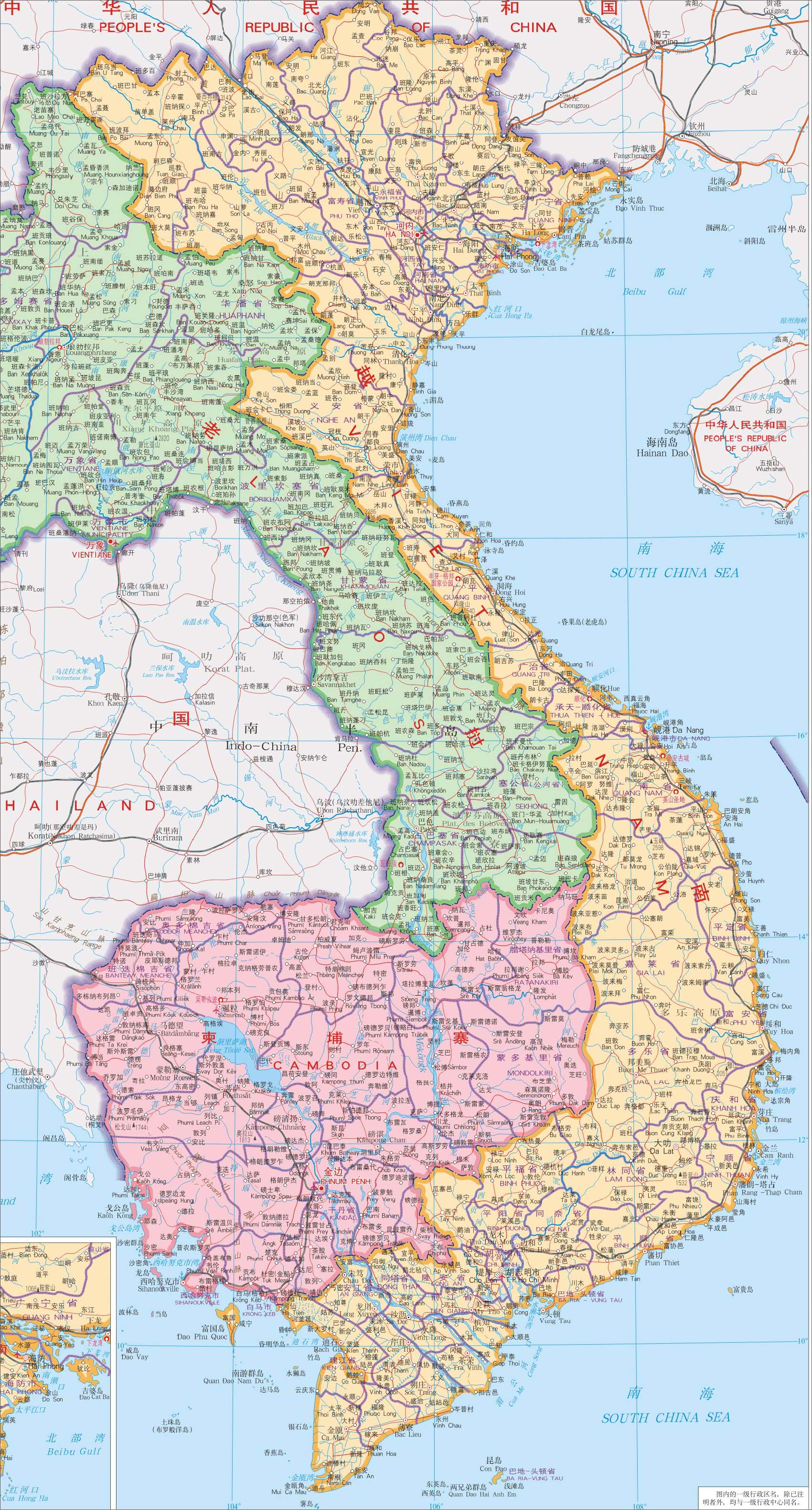 越南地图全图,,海南_大山谷图库