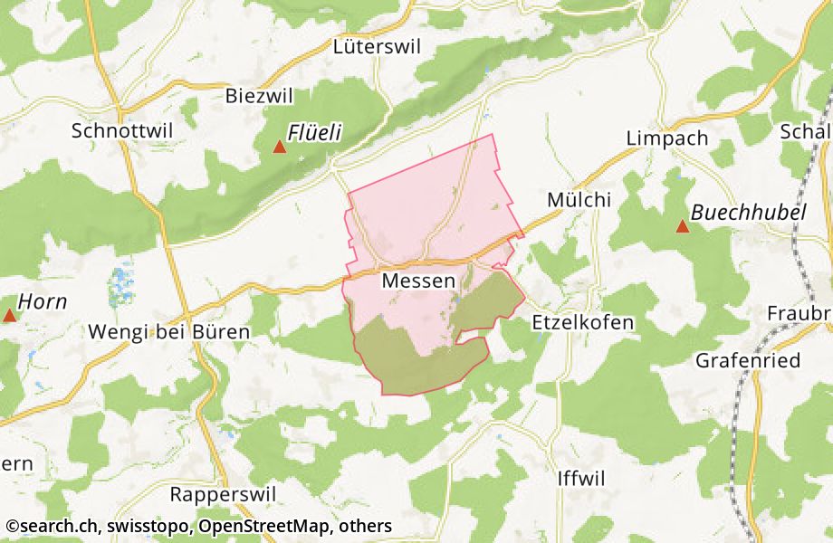 Landkarte Messen Gemeindepräsident search.ch