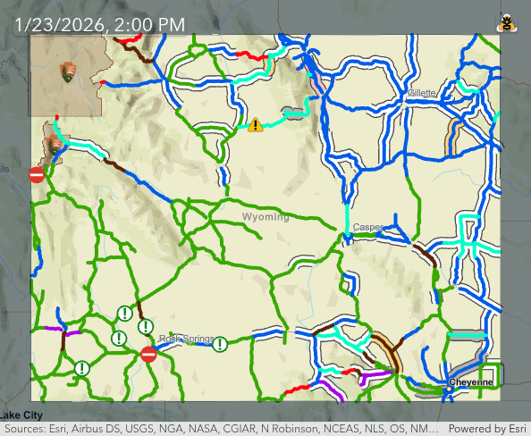 Wyoming Road Conditions Map