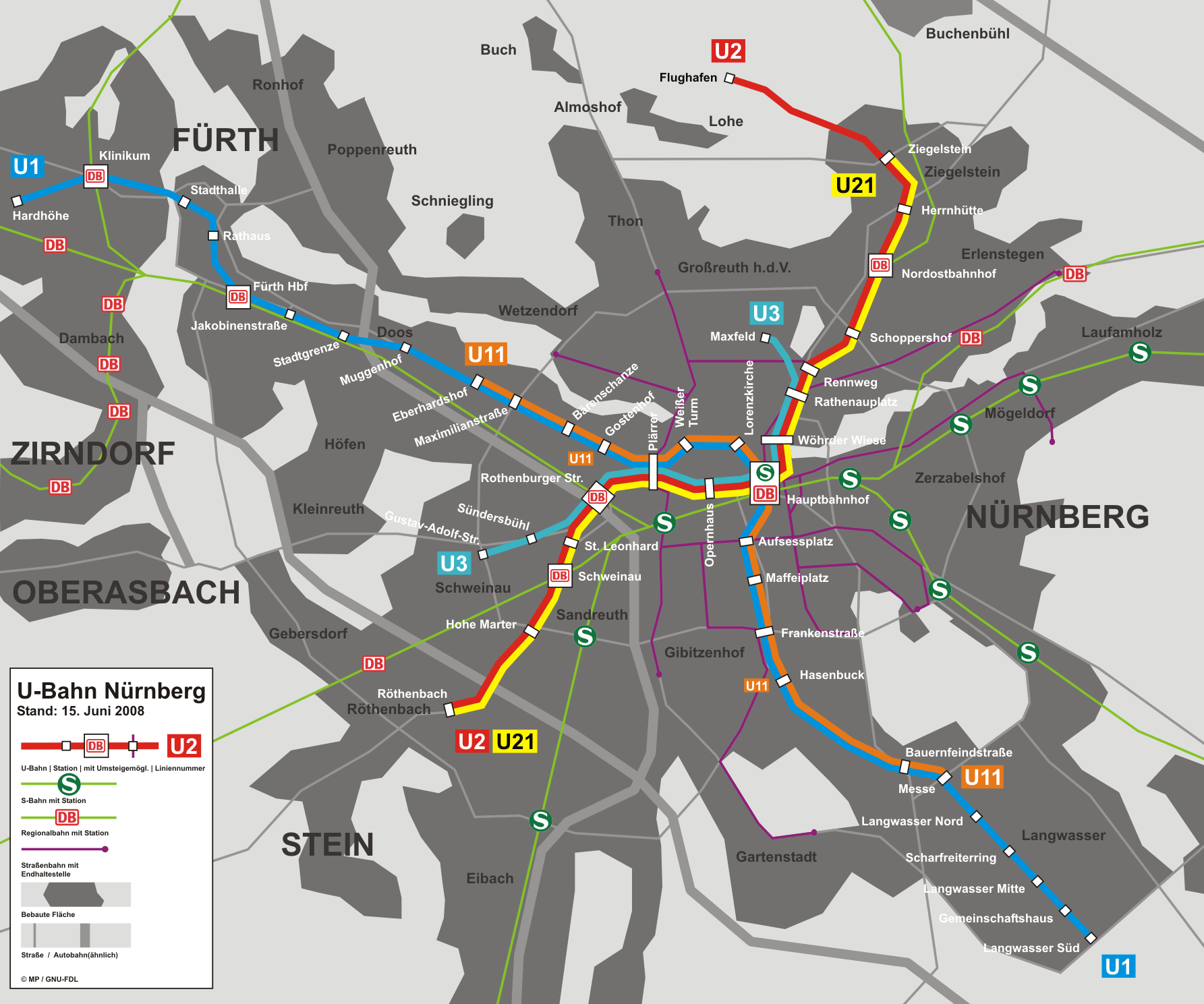 UBahn Nürnberg UBahnKarte , Deutschland