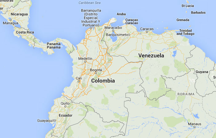 Mapa de Colombia﻿, donde está, queda, país, encuentra, localización, situación, ubicación