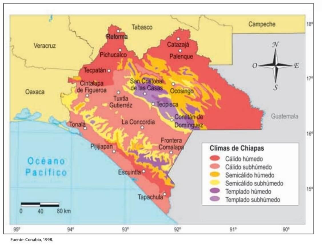 Mapa de los Climas de Chiapas Mapas de México para descargar