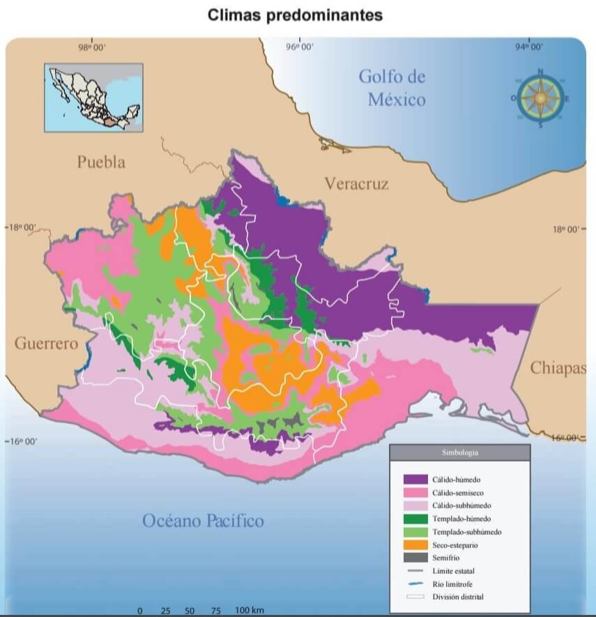 Mapa de los Climas de Oaxaca Mapas de México para descargar