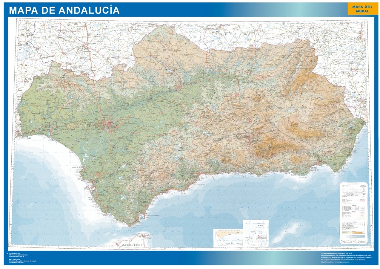 Comprar mapas andalucía Tienda mapas murales España