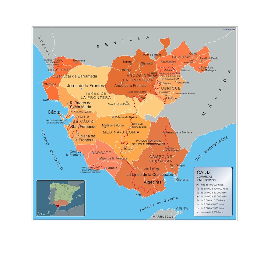 Mapas Cádiz Mapas Murales España y el Mundo