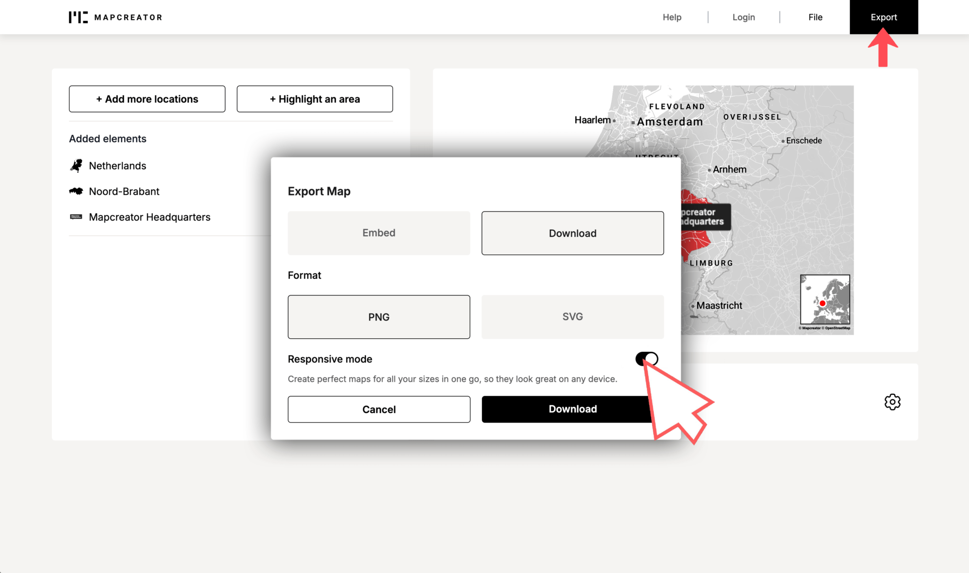 Your mapping tool for Locator Maps Mapcreator