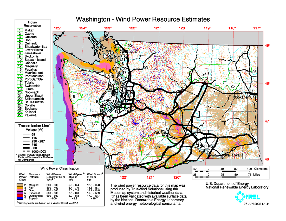 Western Washington Wind Map Download Free Washington Wind Energy Maps