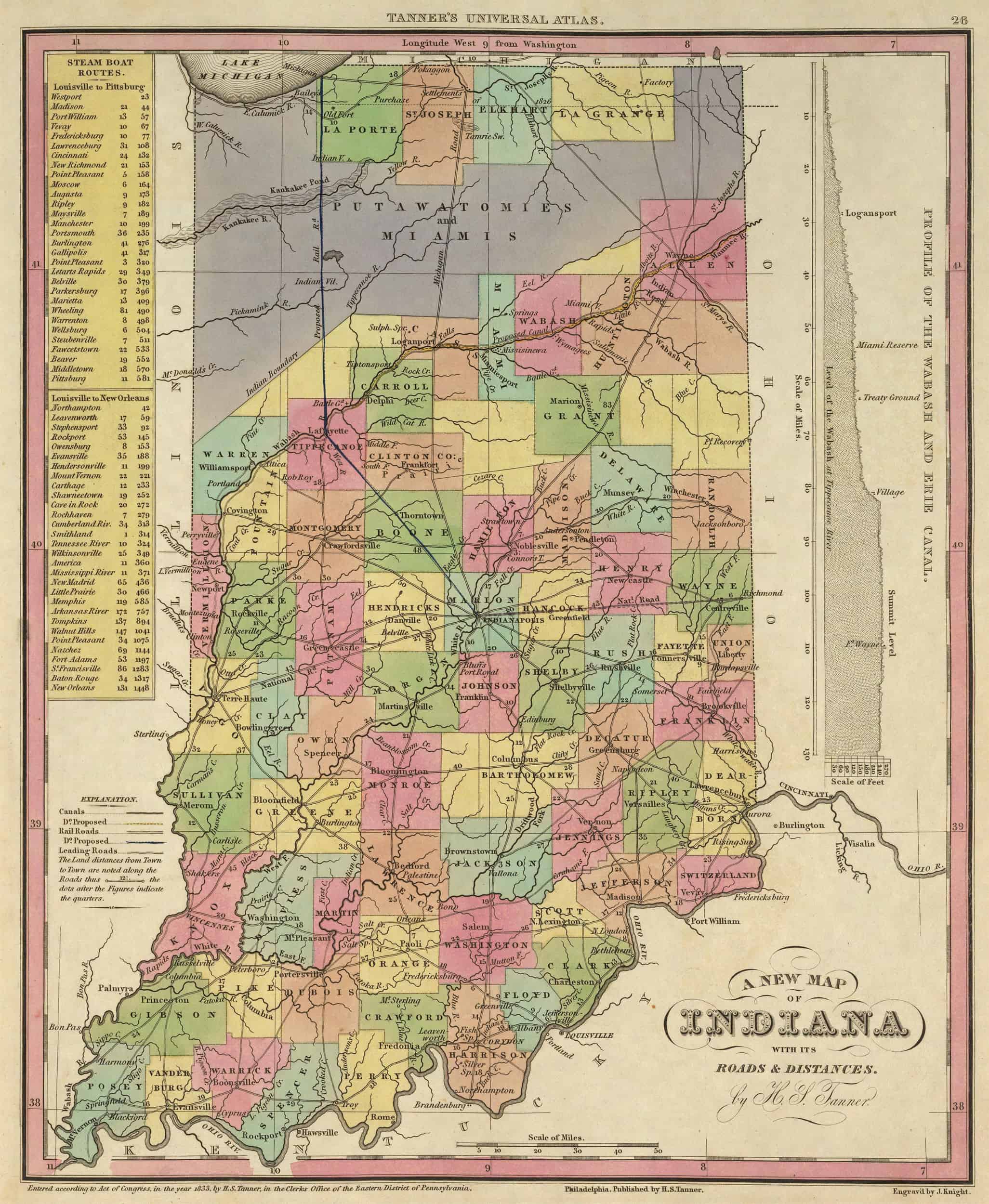 Indiana County Map With Cities Old Historical City, County and State Maps of Indiana