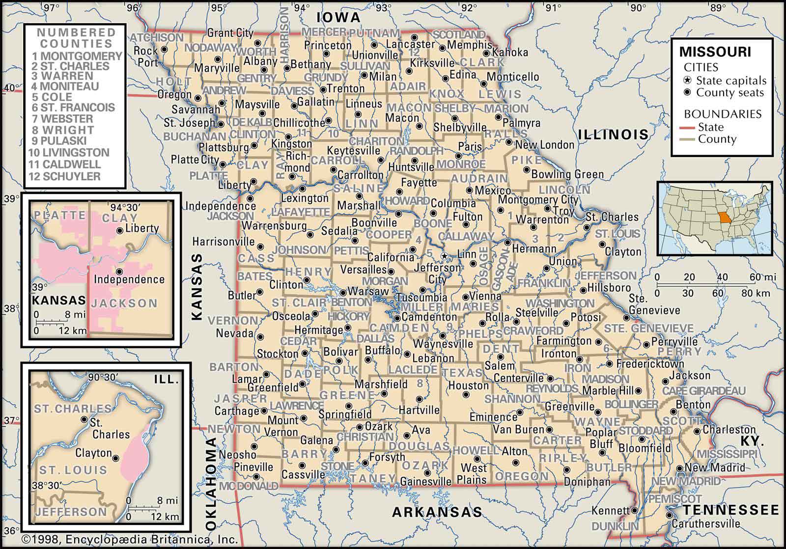 Map Of Southern Missouri And Northern Arkansas Old Historical City, County And State Maps Of Missouri