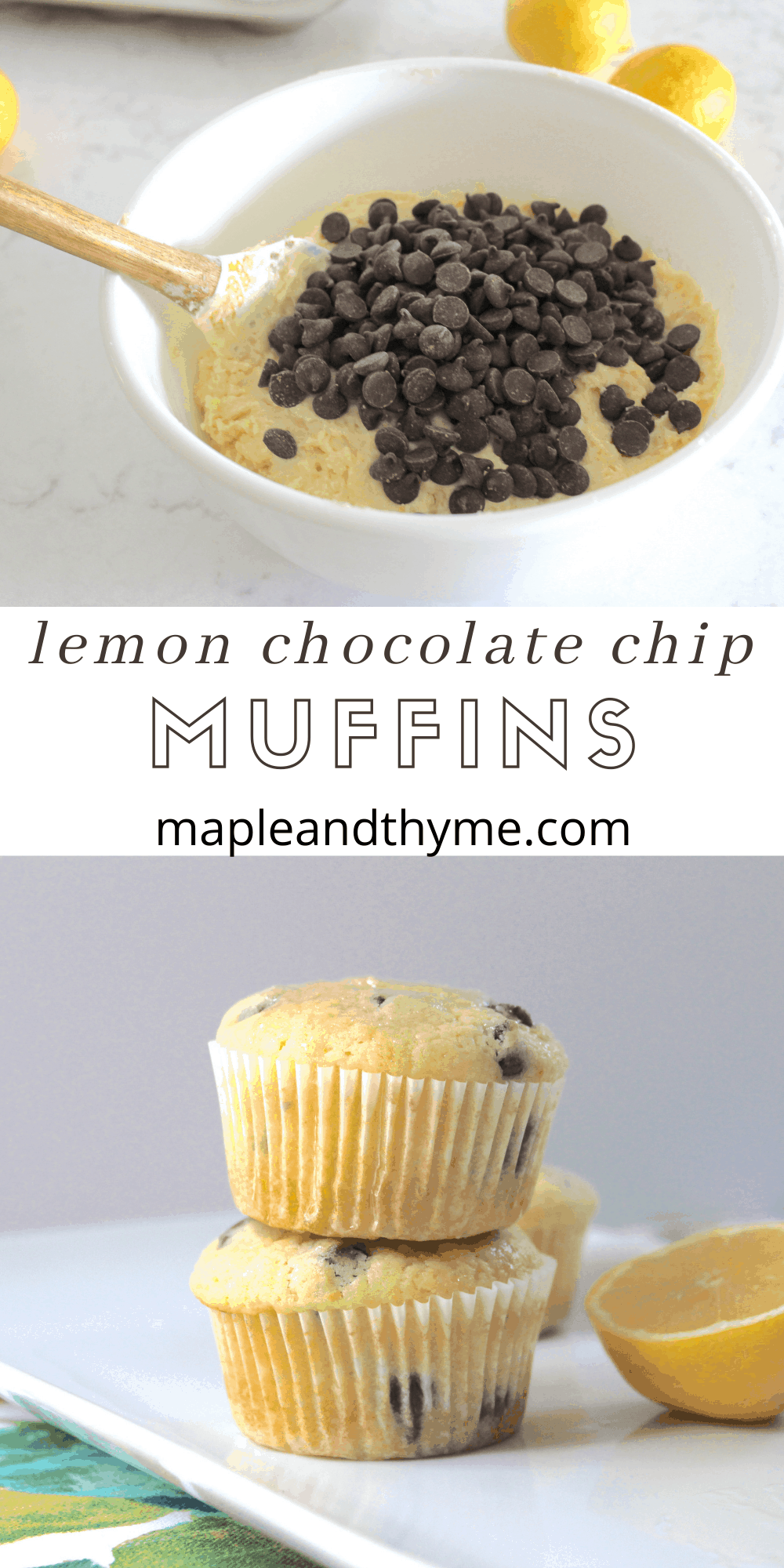Lemon Chocolate Chip Muffins Maple and Thyme