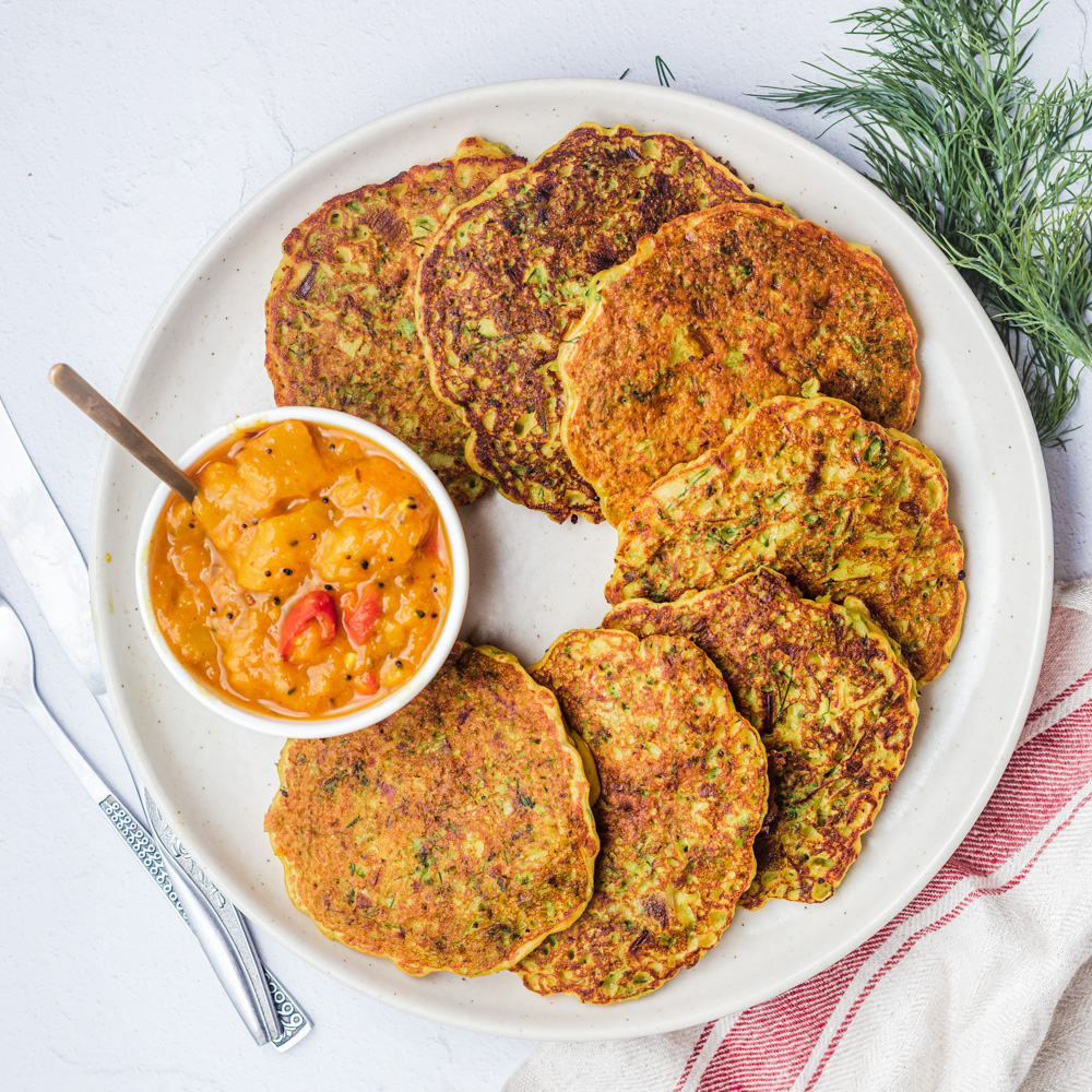 Hero shot of chickpea flour pancakes