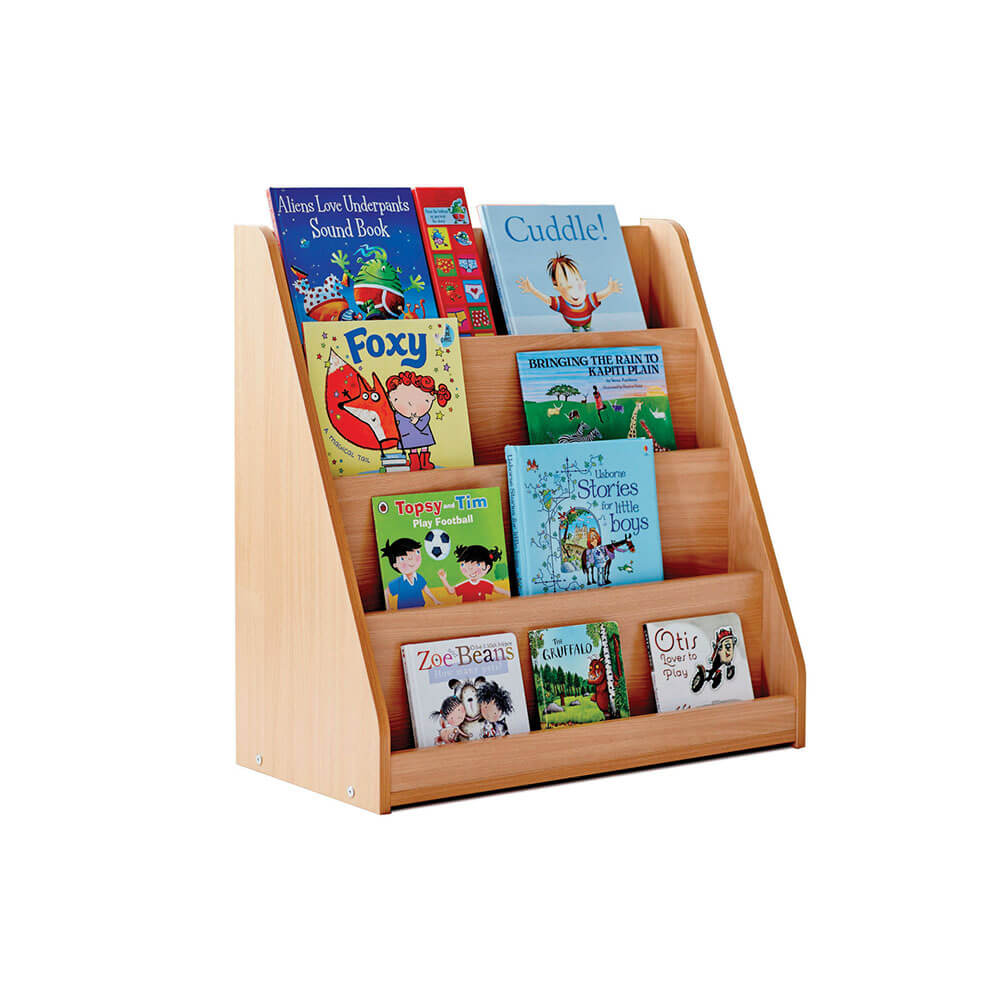 Angled Shelf Tiered library unit Maple Leaf