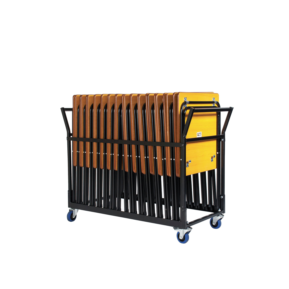 Exam Desk Trolley c/w 25 x Folding Exam Desks Maple Leaf
