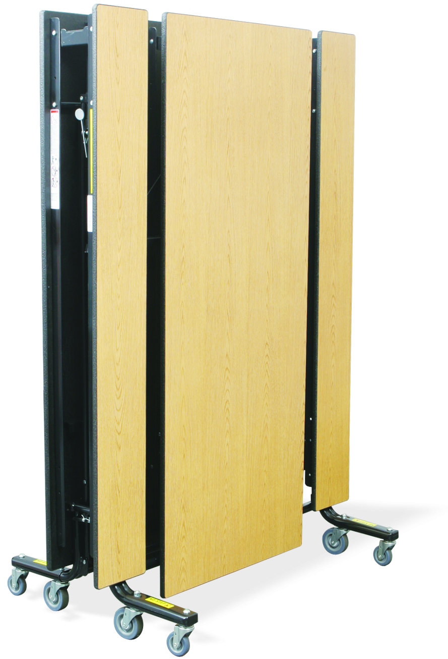 BenchMark SpaceSaver Rectangular folding tables with benches Maple Leaf