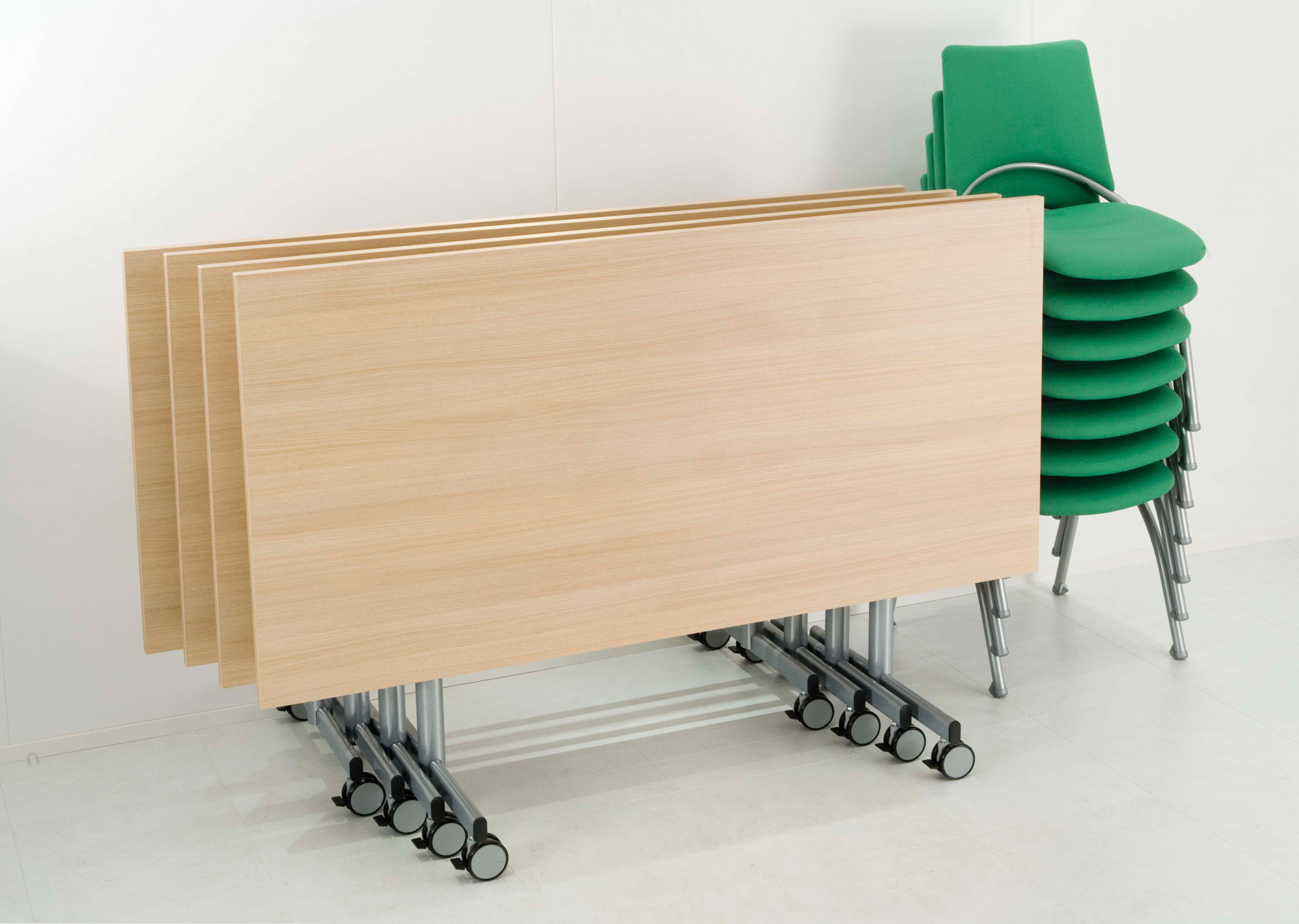 Alpine Mobile Tilt Top Meeting Table Maple Leaf