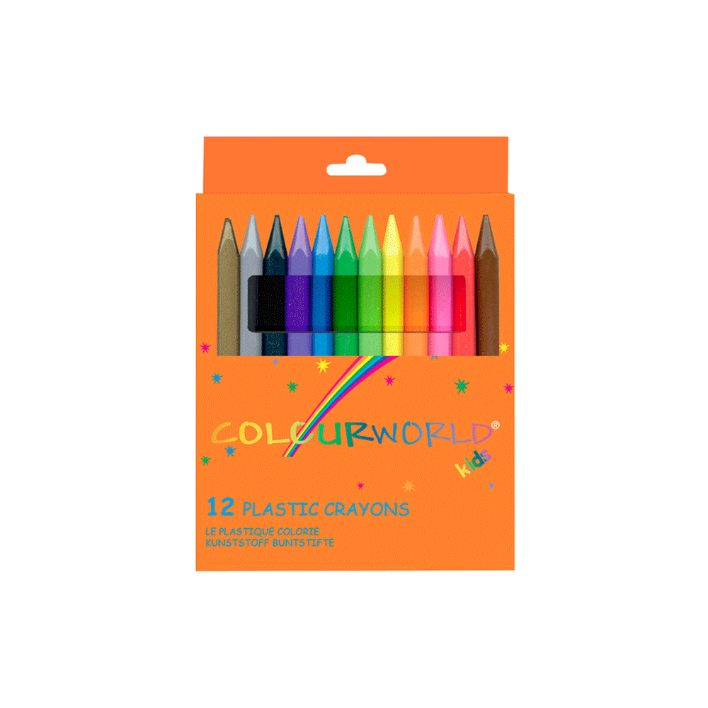 Children's Plastic Crayons assorted colours Maple Leaf