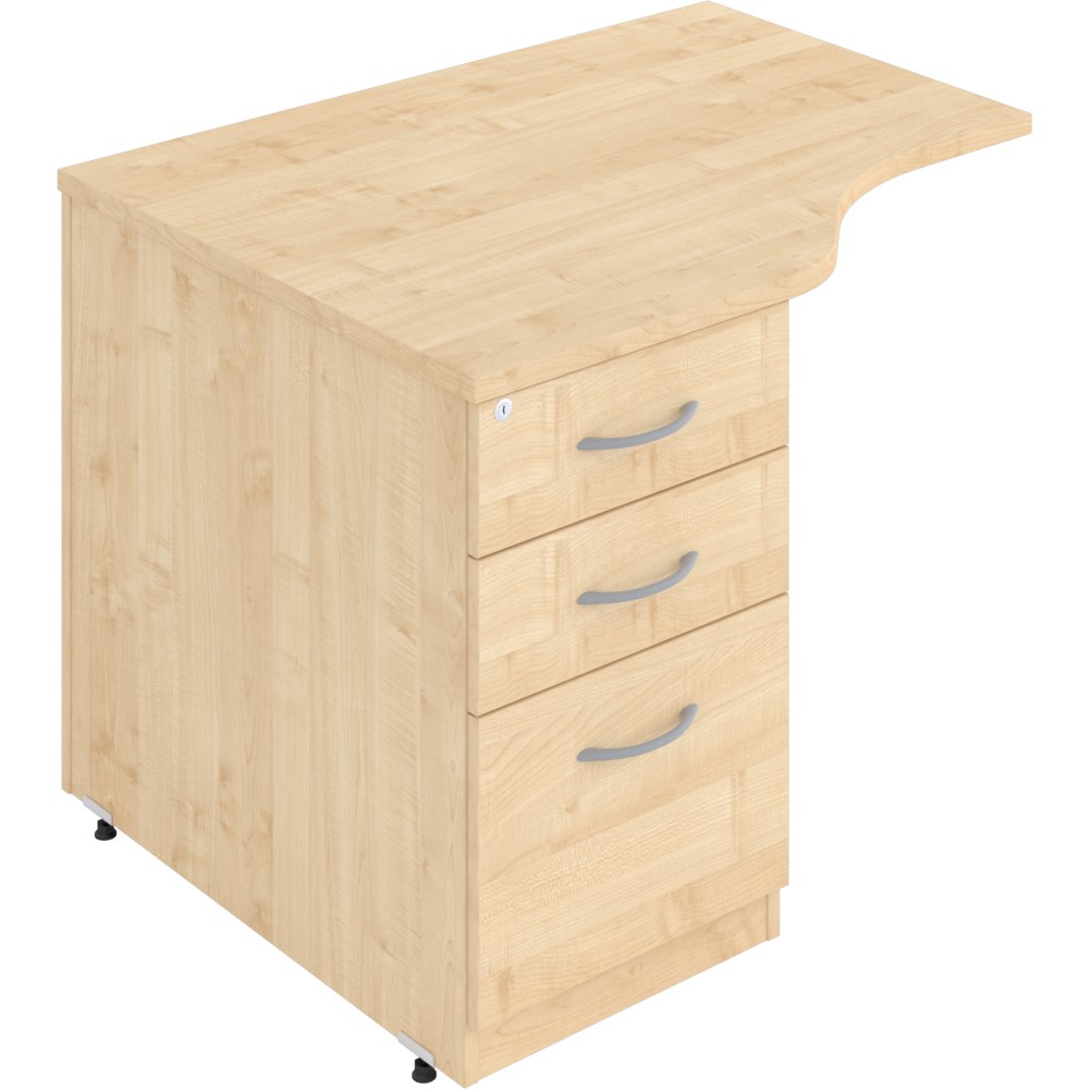 Nevada Desk Extensions Curved Pedestal Extension Maple Leaf