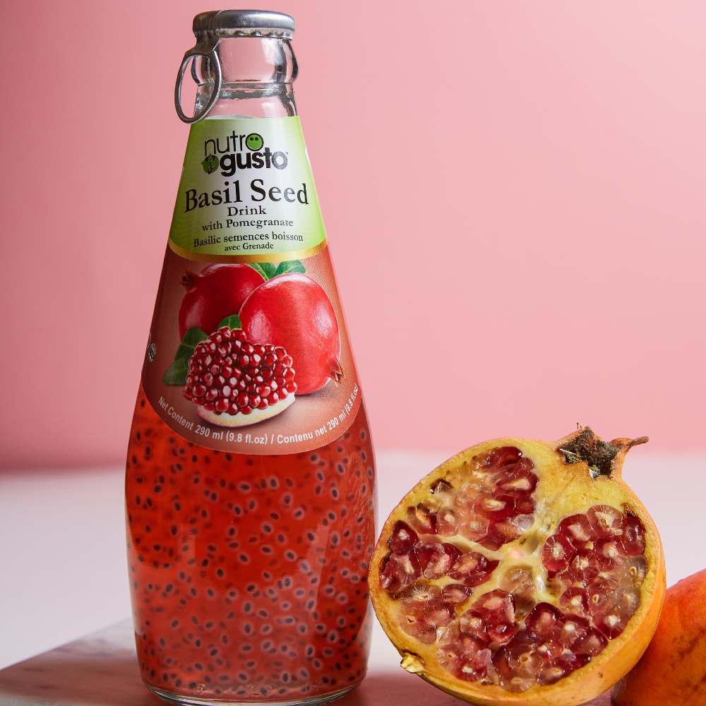 Nutrogusto Basil Seeds With Pomegranate Juice 290mL (6pack) Maple Mart