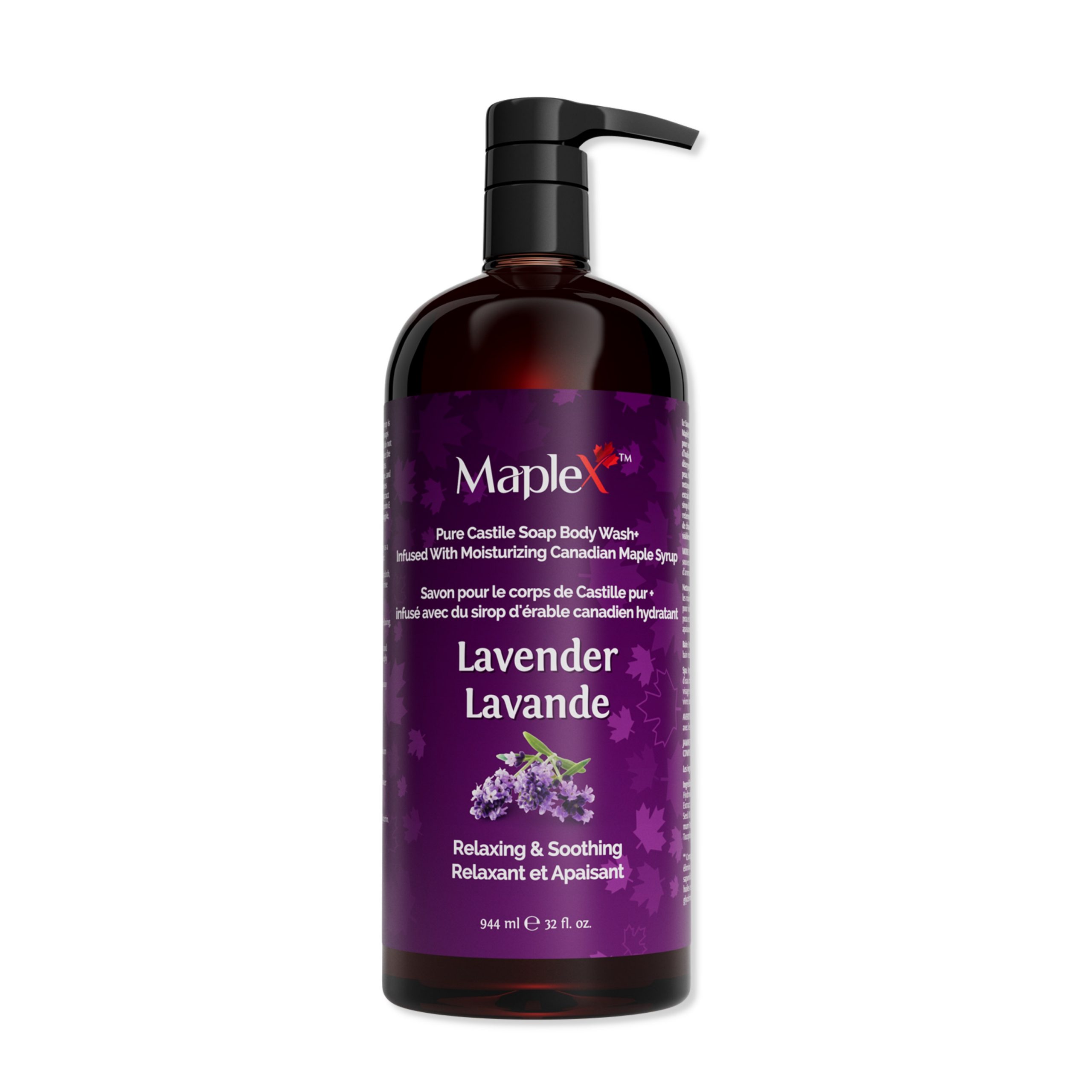 MapleX Naturals Lavender Pure Castile Soap Liquid Body Wash