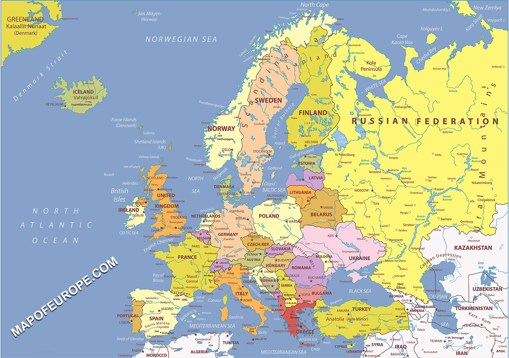 Map of Central and Eastern Europe Nations Online.