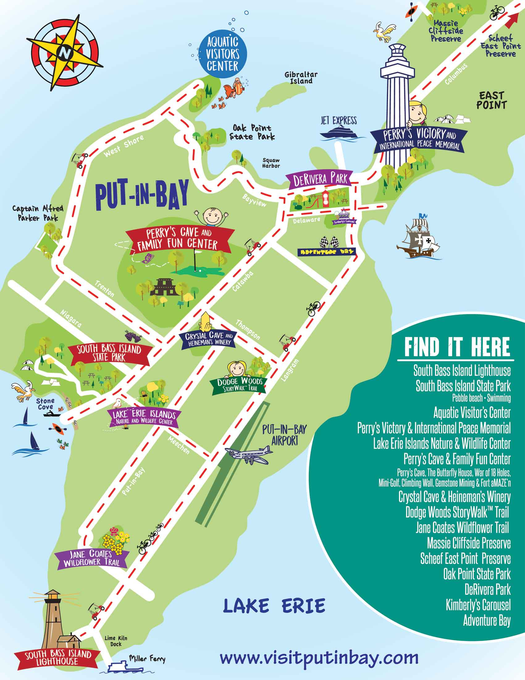 Map Of Put In Bay Attractions