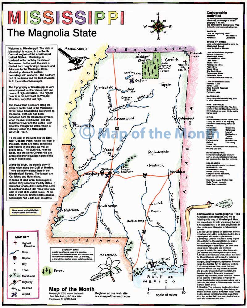 Mississippi Map, Map of Mississippi State, MS Map Highways,.