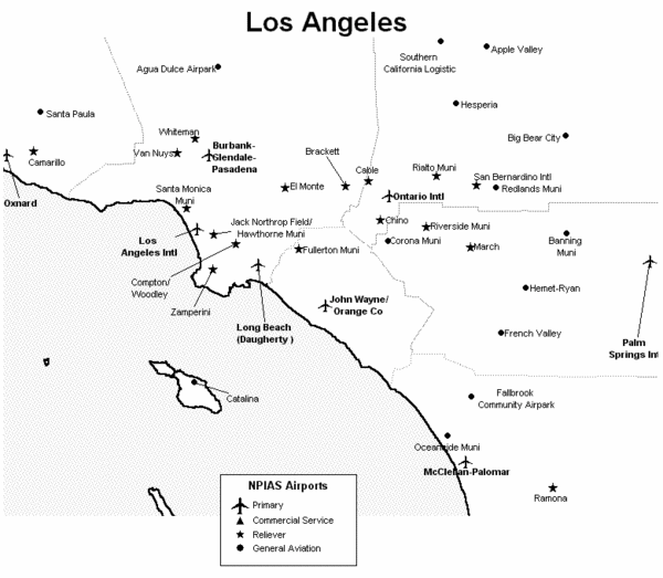 Airports Near Los Angeles Map Map Of Airports Near Los Angeles Cherry Hill Map