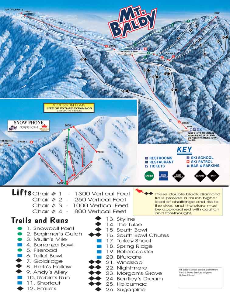 Mt Baldy Ski Trail Map Mt Baldy Road Mt Baldy CA 91759 • mappery