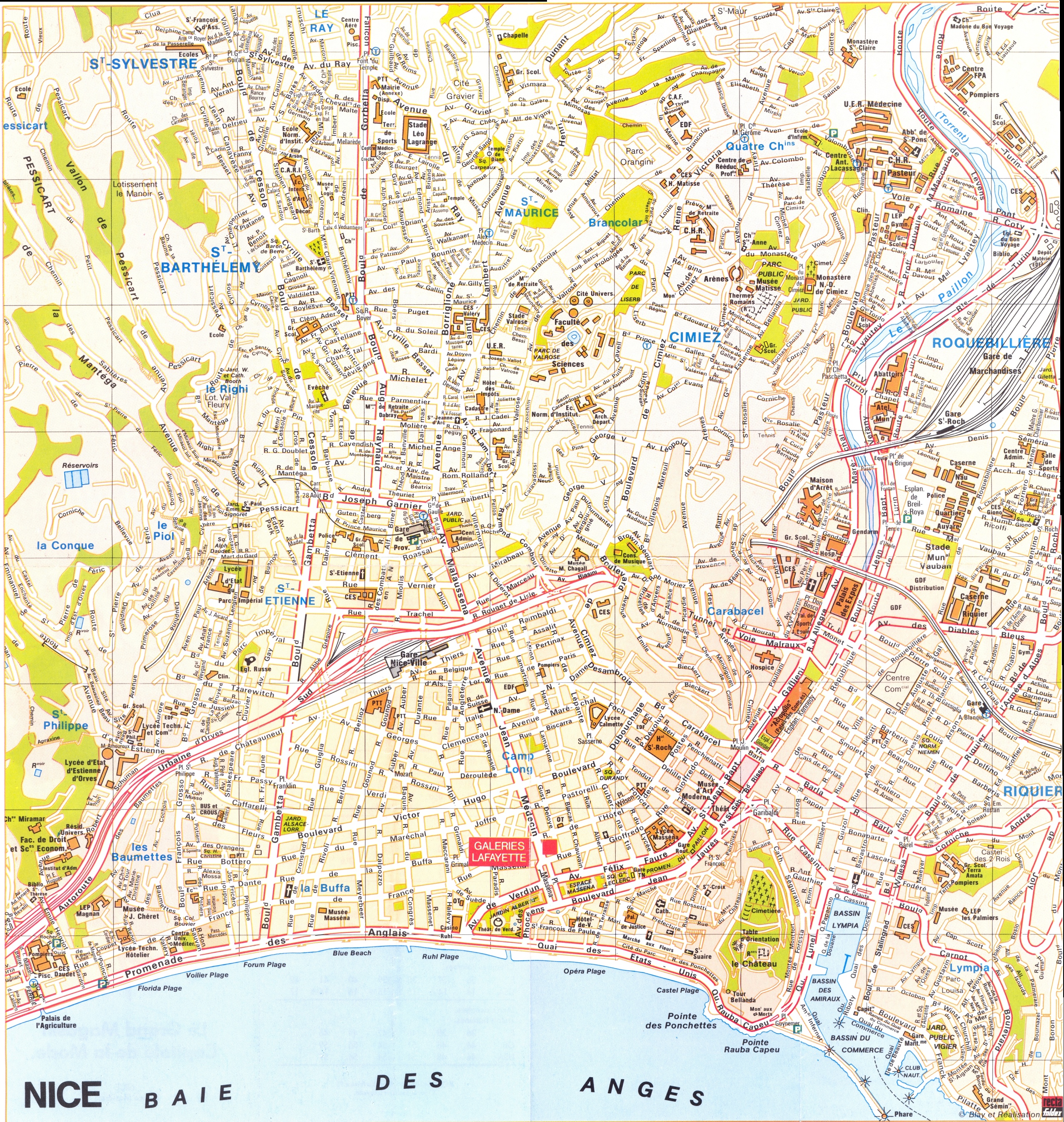 Map of surroundings of Nice Ontheworldmap.com