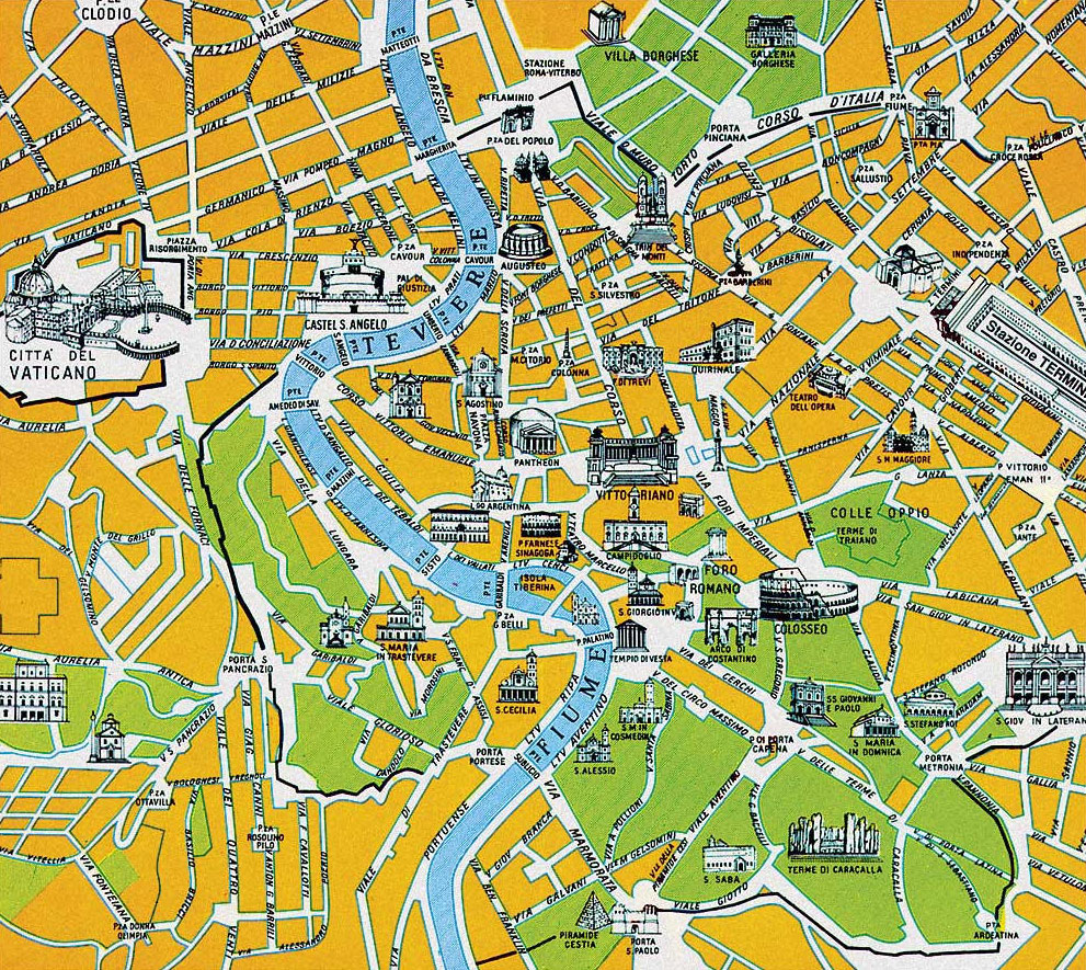 Rome Printable Tourist Map Sygic Travel