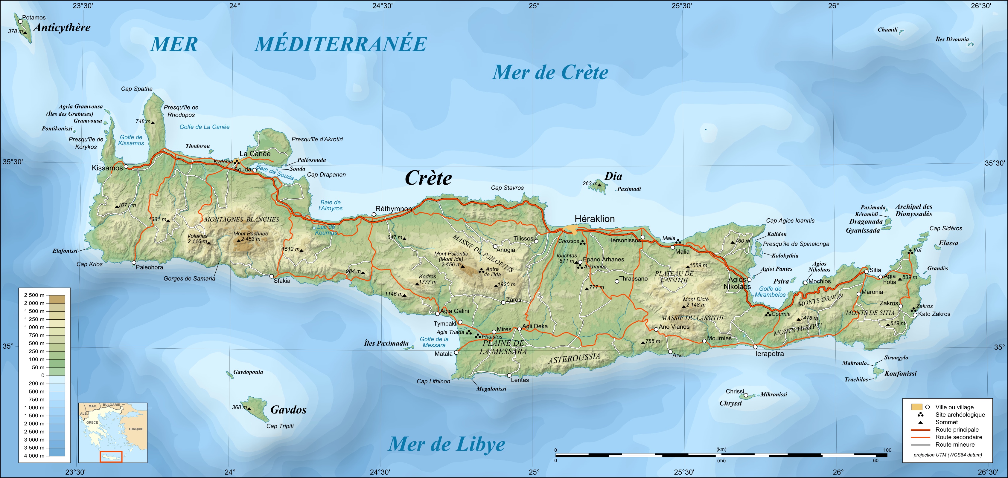 Crete On World Map mapofCrete.jpg (3370×1600)