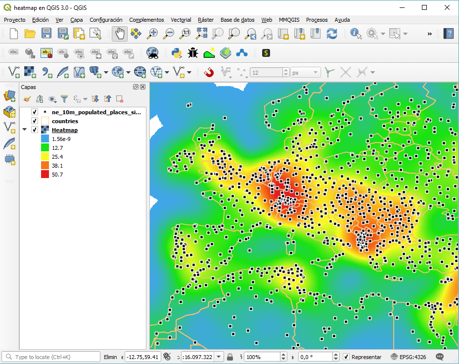 Cómo crear heatmaps o mapas de calor en QGIS MappingGIS
