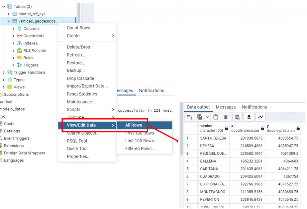 Cómo importar una tabla Excel a PostGIS MappingGIS