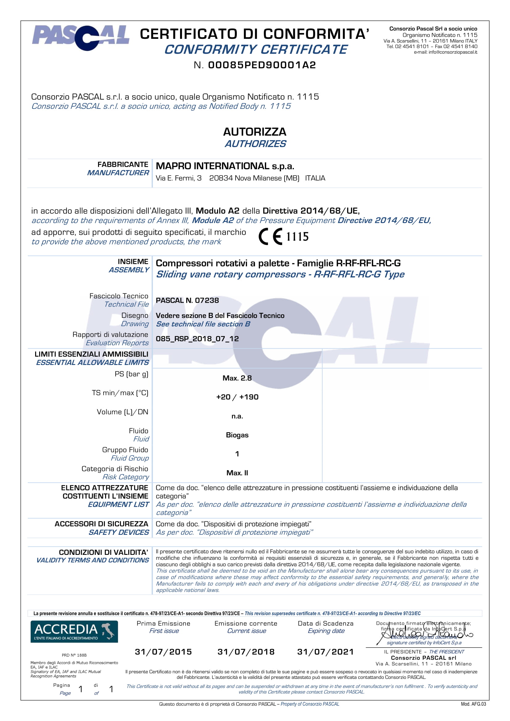 Certifications - Mapro® International