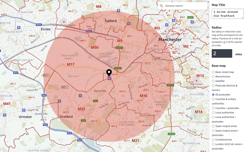 Online postcode mapping tools Maproom