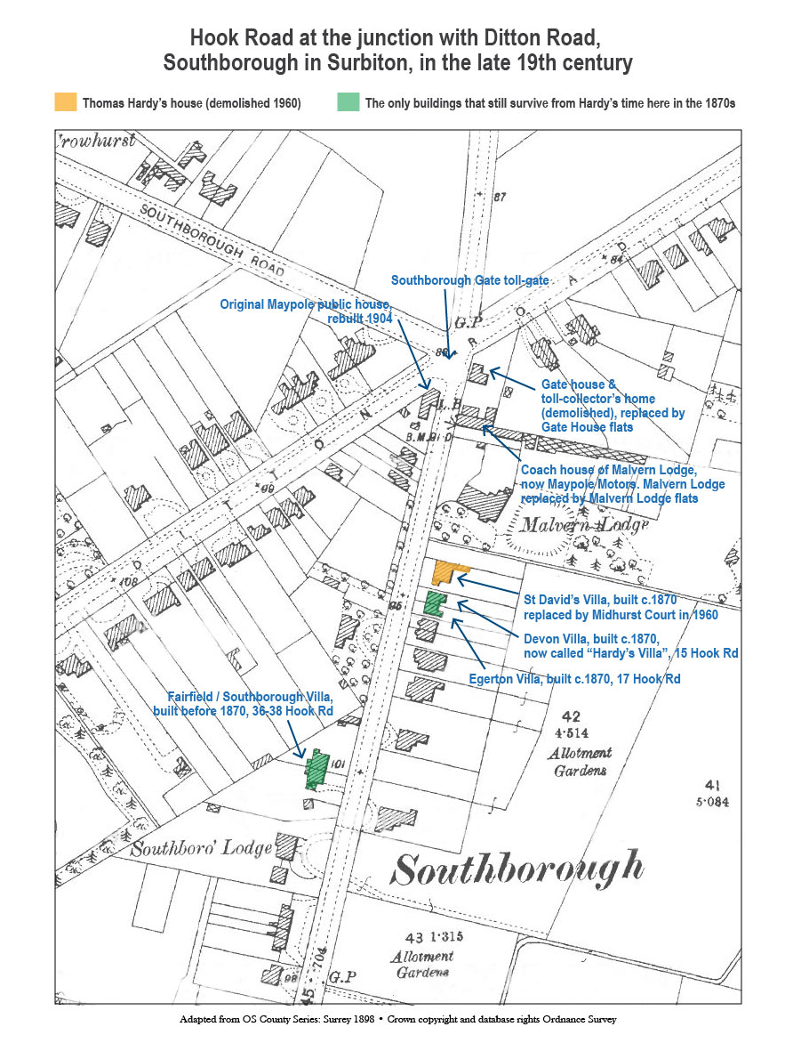 Map of Thomas Hardy location in Surbiton Maproom