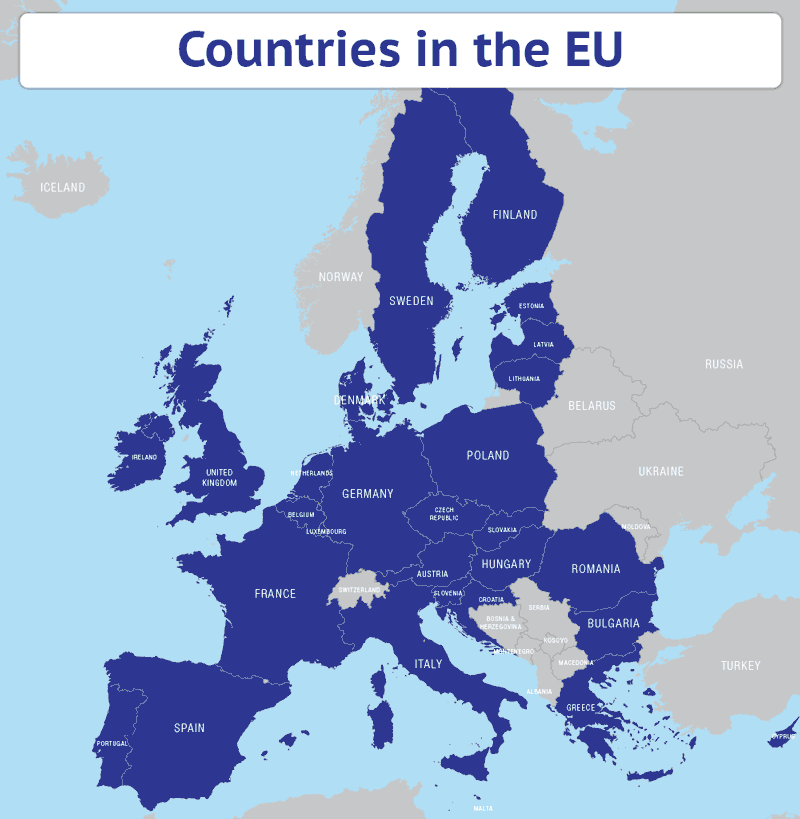 Editable vector map of EU countries 2013 Maproom