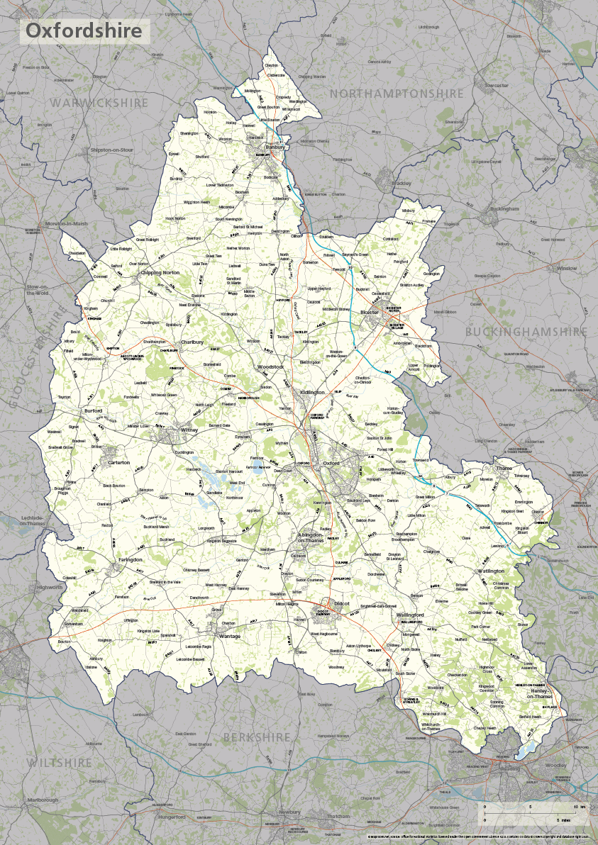 Oxfordshire county map Maproom