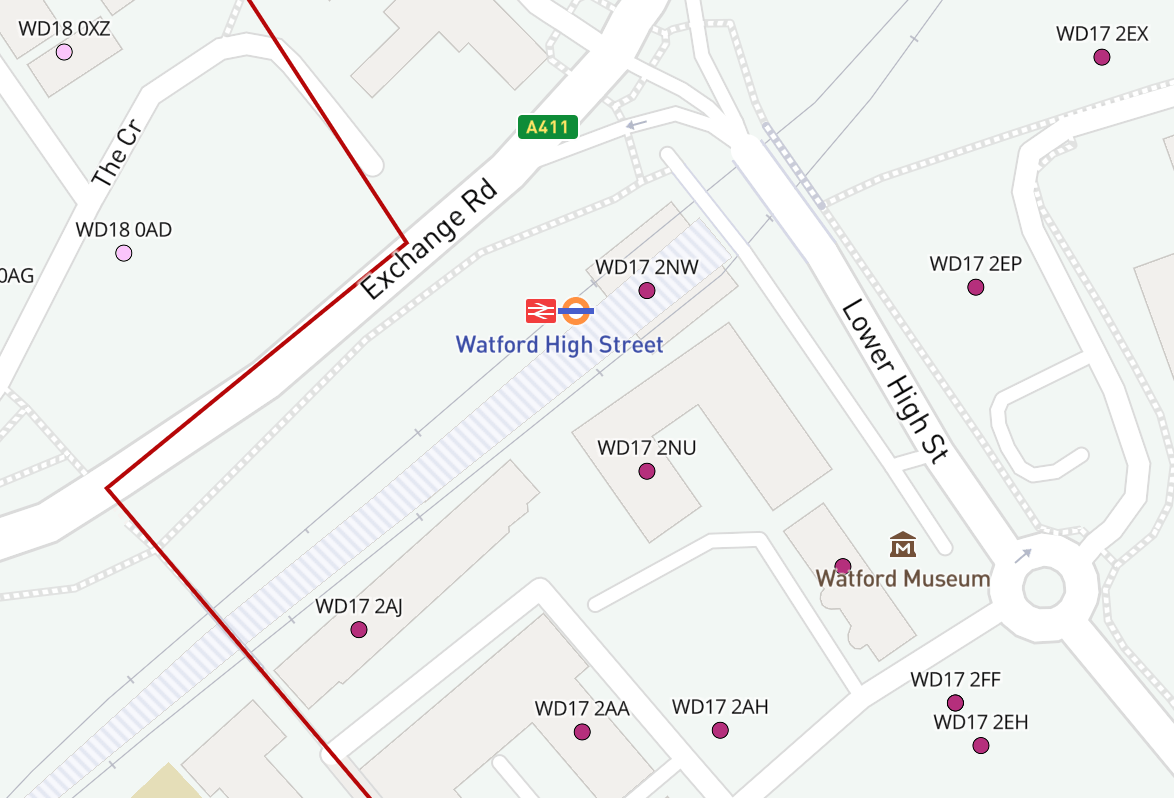 WD dynamic postcodes detail Maproom