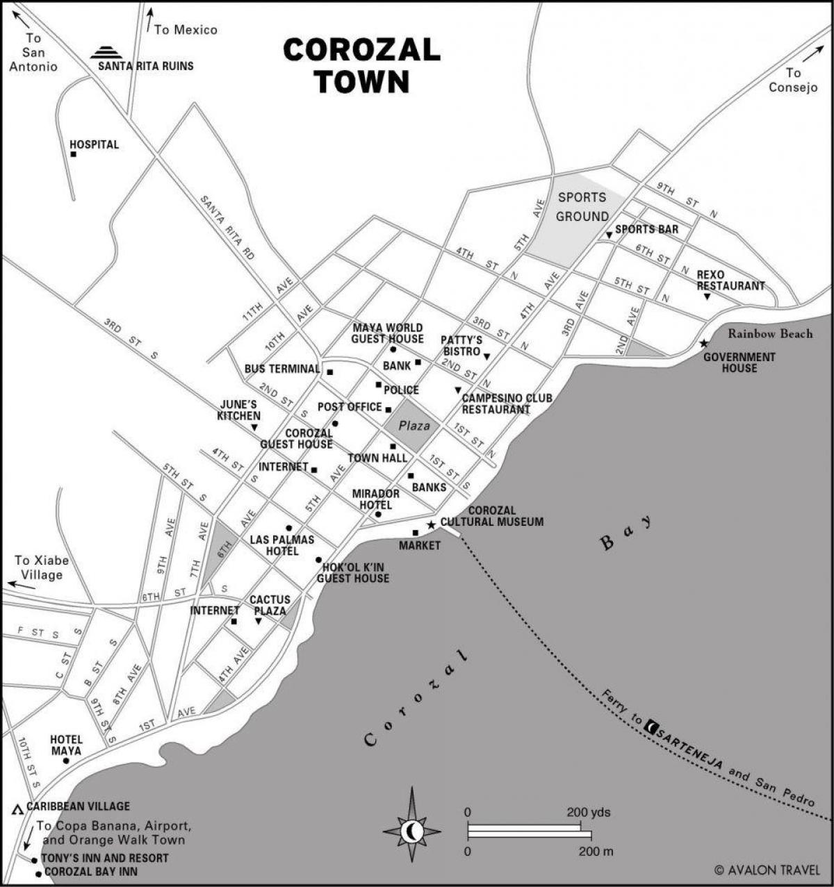 Corozal Belize map Map of corozal town Belize (Central America