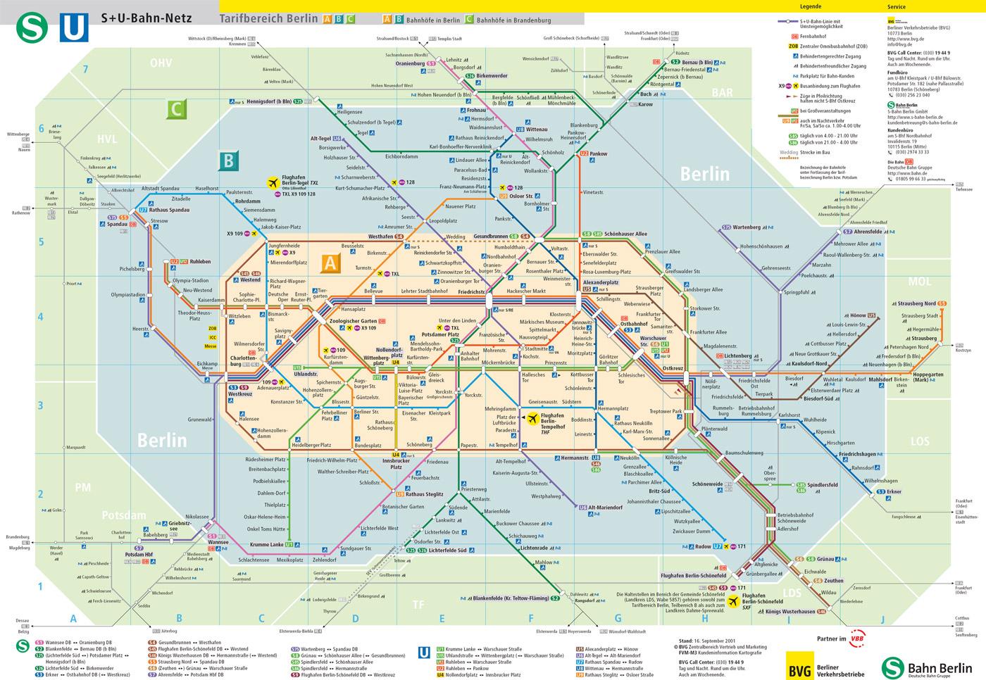 Berlin metro map Map metro berlin (Germany)