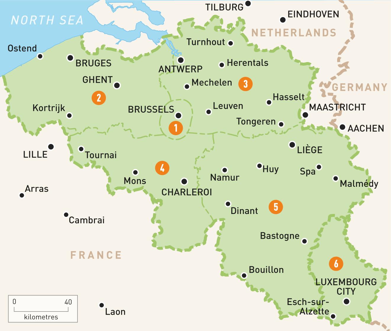 Bruges Brussels map Map of bruges and Brussels (Belgium)