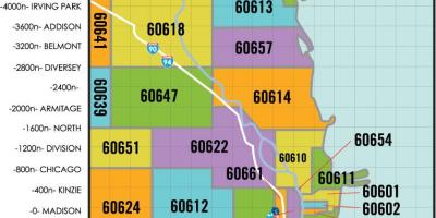 Zip code map Chicago Chicago area zip code map (United States of America)