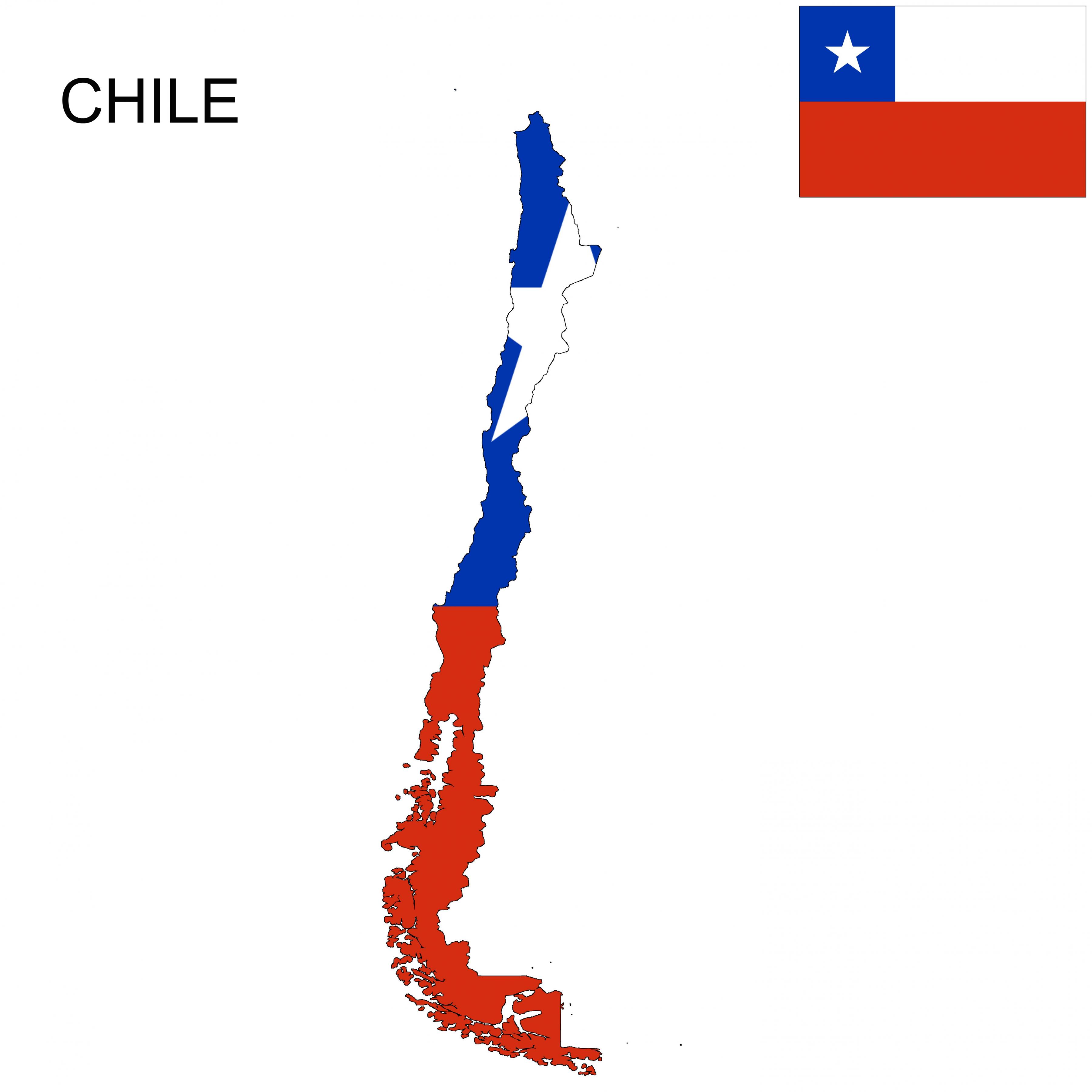 Chile flag map Chile map flag (South America Americas)