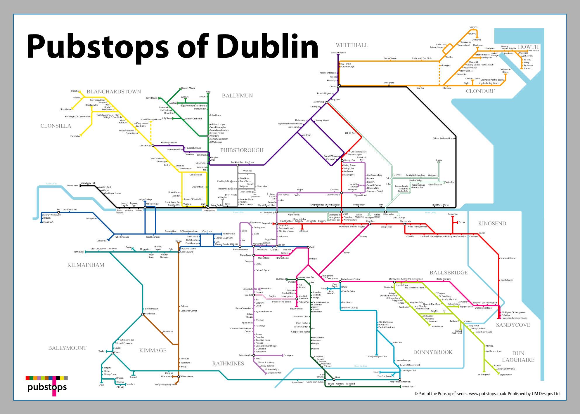 Dublin By Pub Map of Pubs