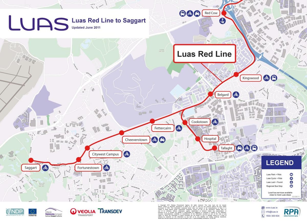 Luas map Dublin Luas map (Ireland)