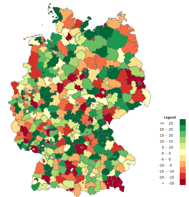 Thematic Map Of Germany Choropleth map in the analysis on the map Maps for Excel Simple